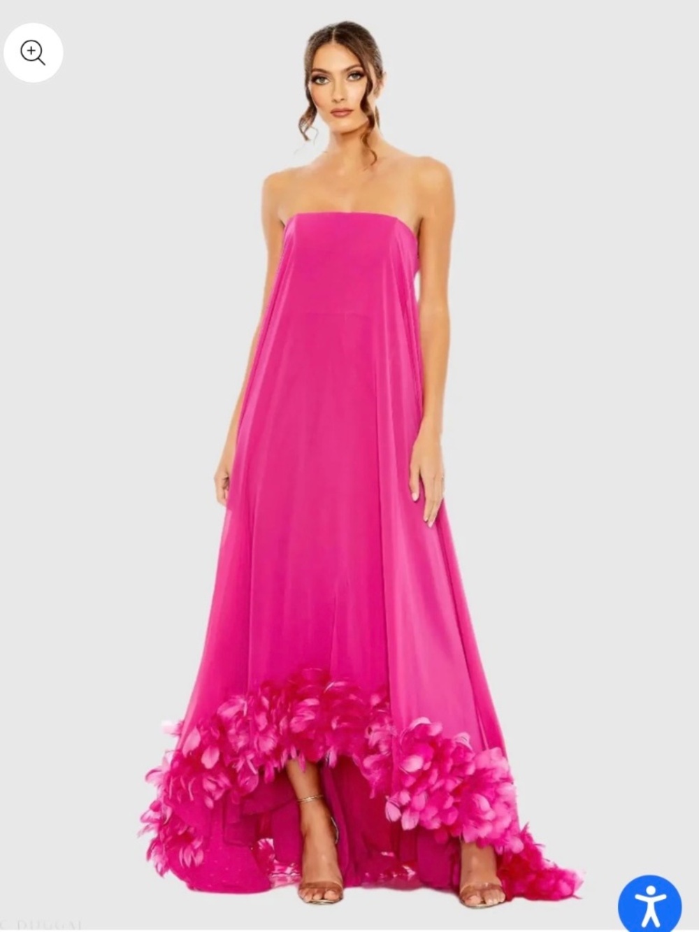 Mac Duggal Pink Feather Gown